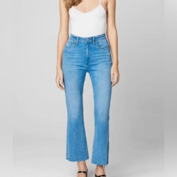 NWT Blank NYC The Varick Women’s Blue Jeans Cropped Kick Flare-Size 25” - Picture 1 of 11